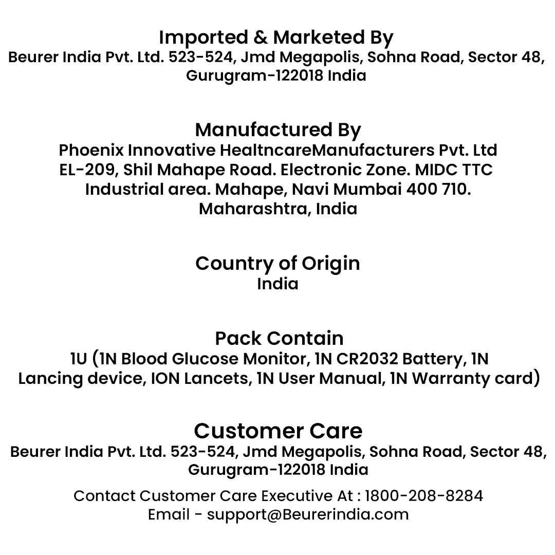 Beurer GL 22 Glucometer with 10 Strips (Kit).