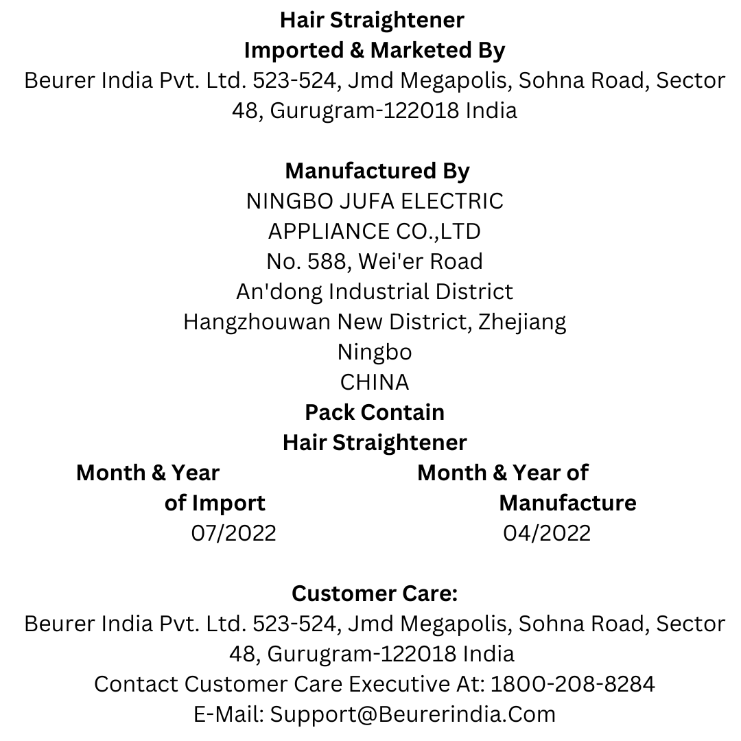 Beurer Hair Straightener
