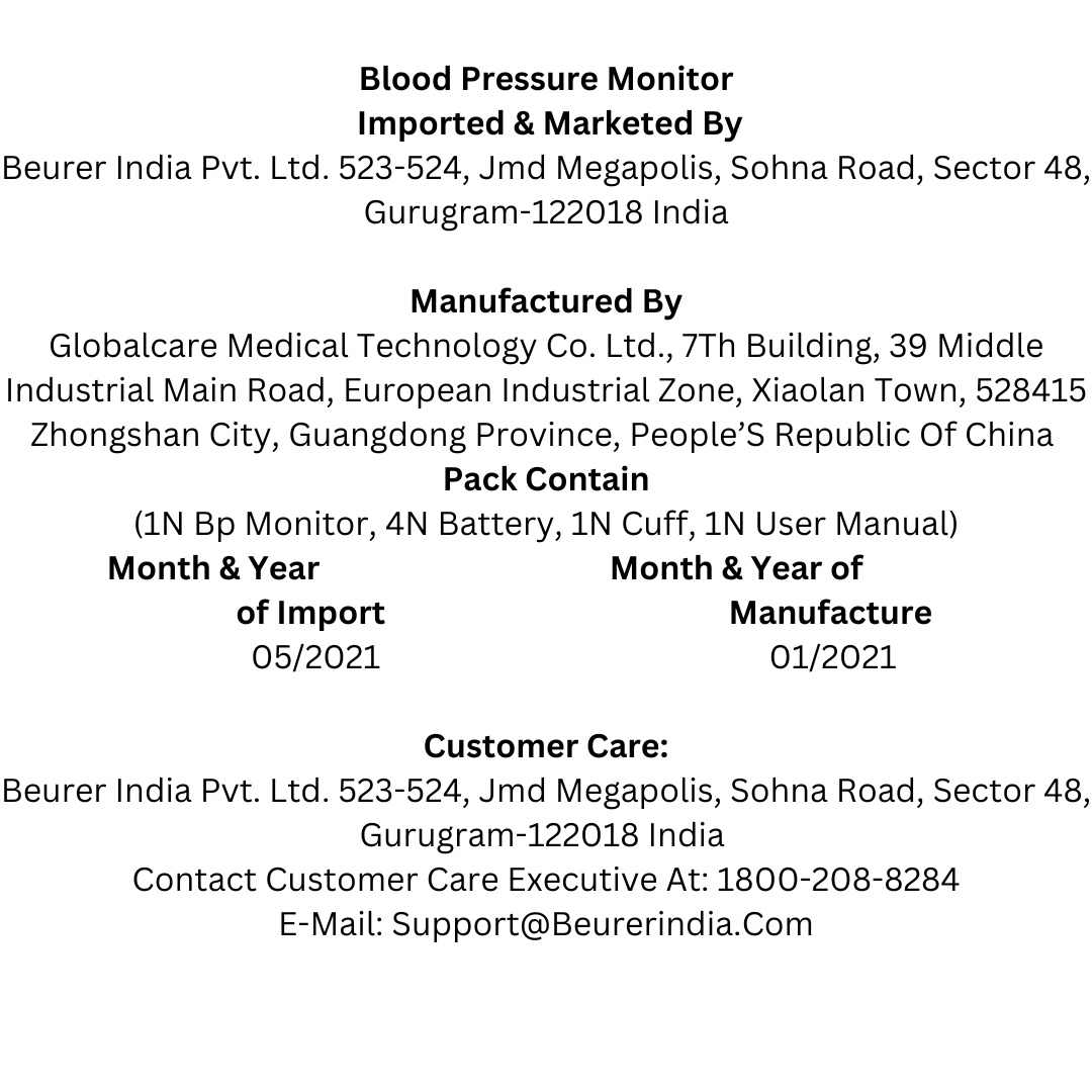 BM 29 Upper Arm Blood Pressure Monitor