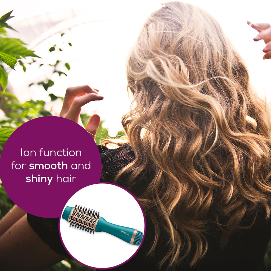Hair dryer brush for shiny hair