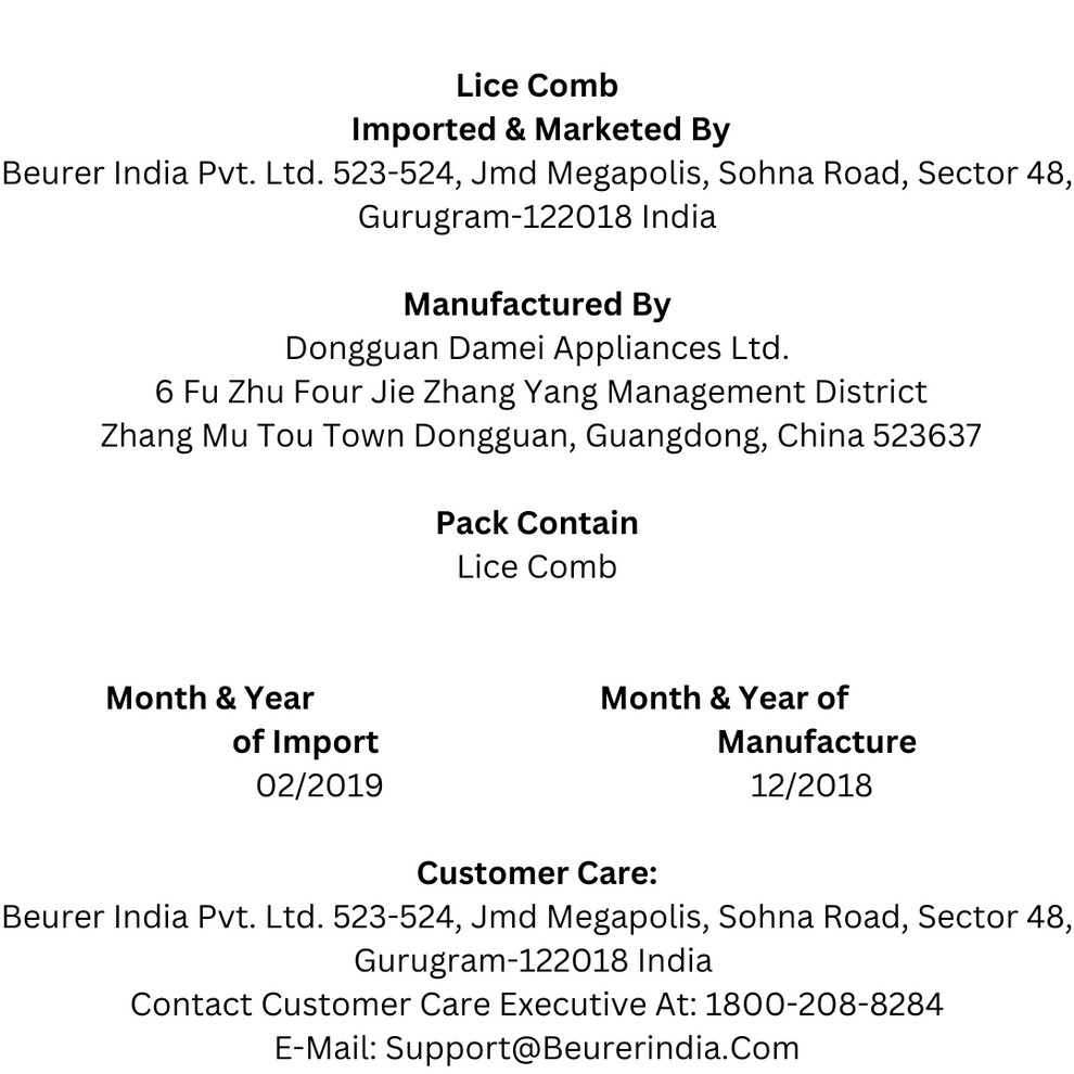 HT 15 Lice Comb Beurer India